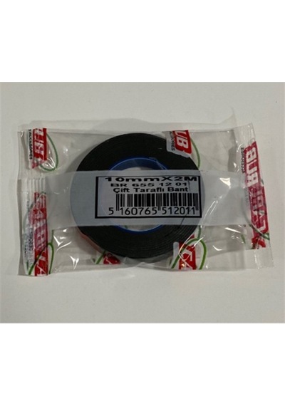 Çift Taraflı Bant 10 MM x 2 M Siyah