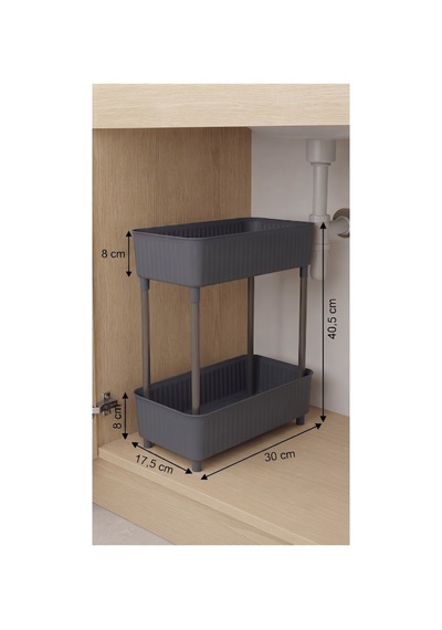 2 Katlı Plastik Düzenleyici Raf Füme Mutfak Dolap İçi Raf Banyo Rafı Masa Altı Organizer Çok Amaçlı Saklama Düzenleyici 30x17,5x40,5 Cm Gri Gri 2 Katlı Plastik Düzenleyici Raf Füme Mutfak Dolap İçi Raf Banyo Rafı Masa Altı Organizer Çok Amaçlı Saklama Düzenleyici 30x17,5x40,5 Cm Gri Gri