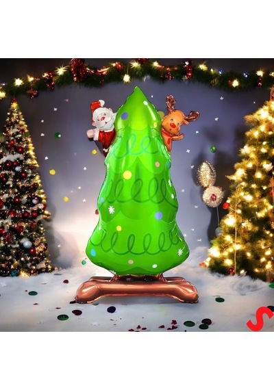 Yılbaşı Ağacı Folyo Balon 63cm X 34cm çok renkli