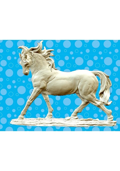 Beyaz At Heykeli Biblo 19x15 Cm Özel Tasarım