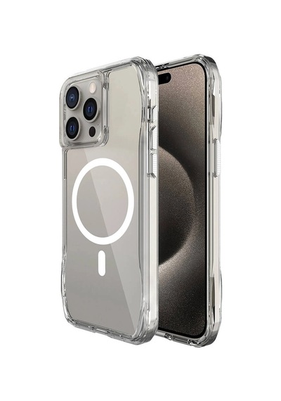 Apple Apple iPhone Uyumlu 15 Pro Max Kılıf M-safe Şarj Özellikli Airbagli Şeffaf Zore İncek Kapak