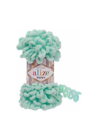 Alize Puffy El Örgü İpi (5 Li Paket) - 19-Açık Mint