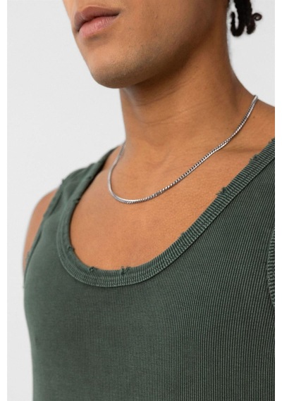 Vamos Yıkamalı Tank Top Kaşkorse Atlet Yeşil