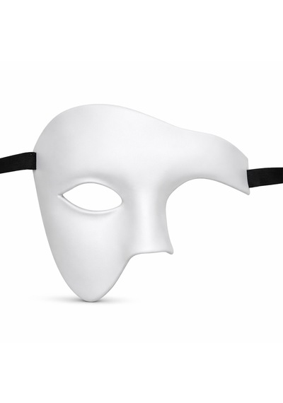 Beyaz Yarım Erkek Maske Phantom Parti &amp Amp Balo Maskesi