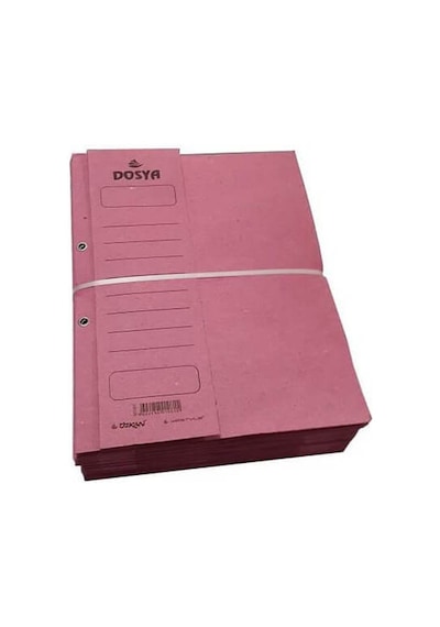 Özkan Yarım Kapak Karton Dosya Pembe Kapsüllü 6 Paket 300 Adet