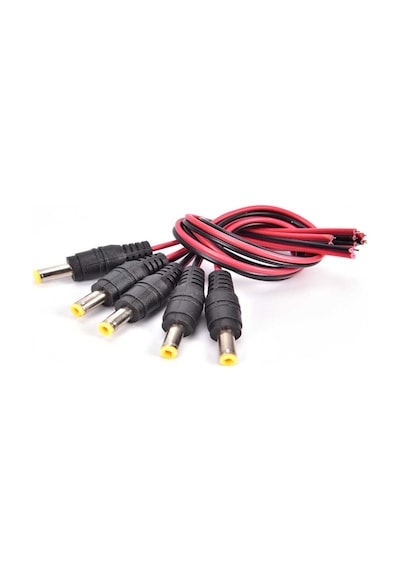 6 ADET 30 cm. JACK POWER CCTV JAK 5.5*1.7mm KAMERA ERKEK KABLO