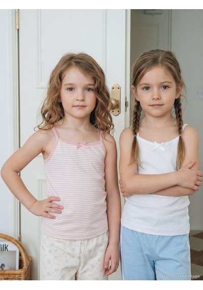Civil Girls Çizgili 2-10 Yaş Kız Çocuk 2'li Atlet - Standart