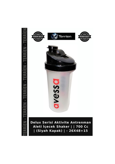 Delux Serisi Aktivite Antrenman Aleti İçecek Shaker 700 Cc Siyah Kapak - 26x48+15