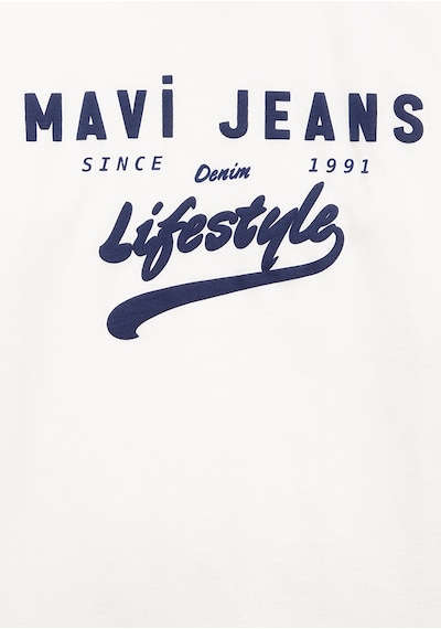 Mavi - Baskılı Ekru Tişört 6610474-70057