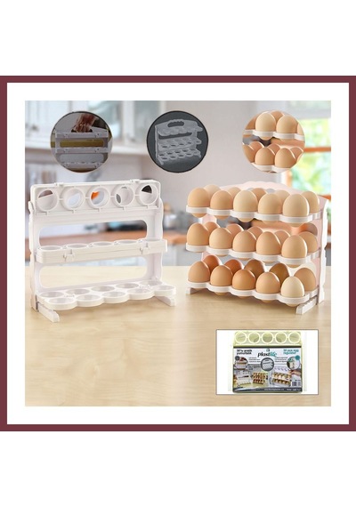 Storeşahin Buzdolabı Yumurta Organizeri 3 Katlı 30 Bölmeli Shn0720 Çok Renkli