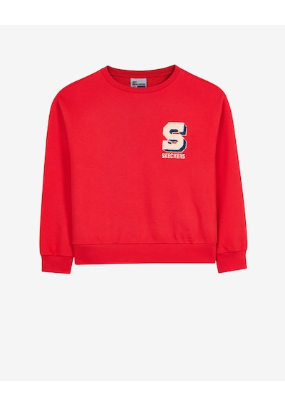Skechers B Lw Collage Sweatshirt Büyük Erkek Çocuk Kırmızı Sweatshirt Sk2620110-0120