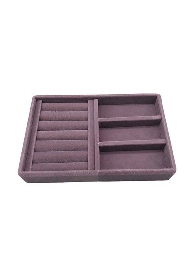 Süet Kumaş Lila Renk 22 Cm 14 Cm Çekmece İçi Takı Standı Çok Renkli