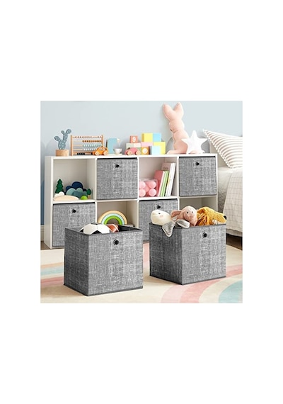 6'lı Set Dokunmamış Kumaştan Saklama Kutuları, Katlanabilir