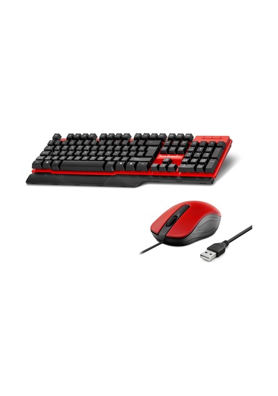 Klavye Ve Mouse Seti - Kırmızı Siyah Hd861k