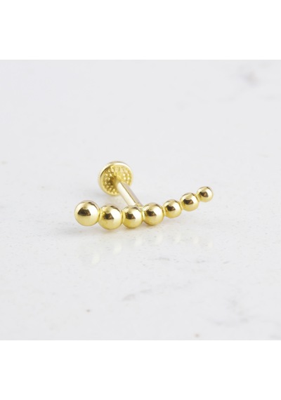 Glorria Altın Toplu Tragus Piercing Çok Renkli