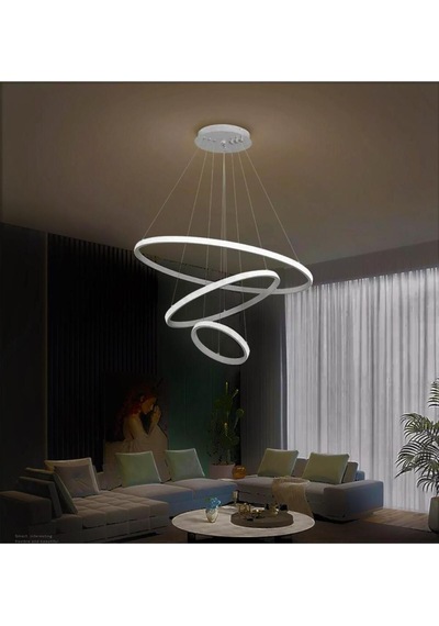 3lü Halka Model Sarkıt Modern Led Beyaz Işık Ultra Powerg