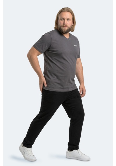 Slazenger Rıvaldo Jmb Erkek Büyük Beden Koyu Gri Tişört