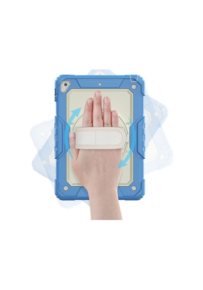 Newface - 386 - iPad Uyumlu 5 Air 9.7 Kılıf Strap New Tablet Kapak - Csmo-tex - - Mavi