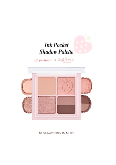 Mat, Parıltılı Tonlarda 5'li Far Paleti Perıpera Ink Pocket Shadow Palette 08 Strawberry In Mute 66478978