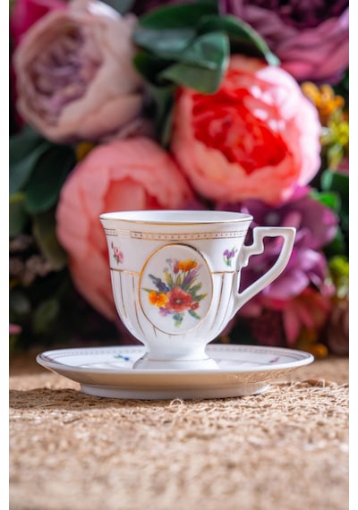 Acar Shırley 6 Kişilik Porselen Kahve Fincanı Takımı - 90 Ml renkli