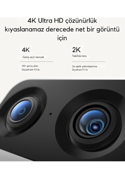 Eufy Iç Mekan Kamerası S350, 4k, Çift Kamera, 8 Zoom, Aı Destekli Hareket Algılama Kamera Sistemi