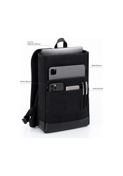 15.6 İnç Uyumlu 3 Bölmeli Korumalı Su İtici Kumaş Özellikli Laptop Ve Tablet Girişli Okul & Günlük Sırt Çantası Geniş Hacimli Unisex