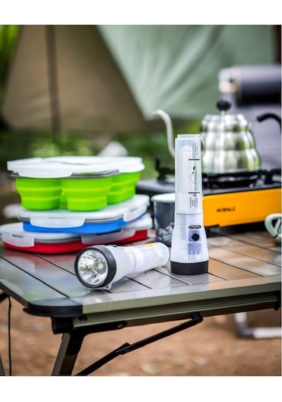 Nurgaz Campout El Feneri+Masa Lambası+Flaşör Ng 183 Beyaz