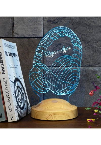 Hediyesi Kulaklık Şeklinde Kişiye Özel 3d Led Lamba