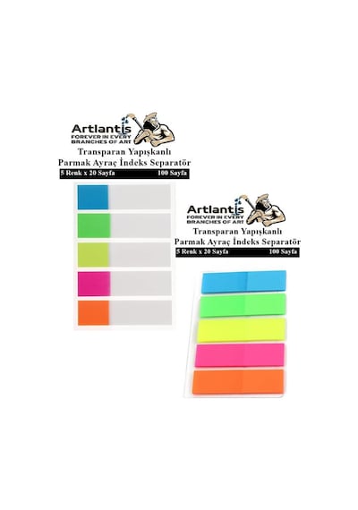 Kendinden Yapışkanlı Ayraç Postit 5 Renkli 2 Paket Yapışkanlı Not Kağıdı Transparan Parmak Ayraç İndeks Seperatör 5 Li Mini