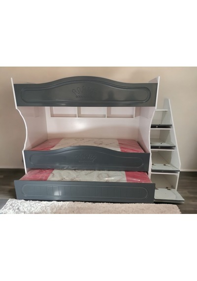 Nice Tamamı Mdf Lake Boyalı Yavrulu 3 Lü Ranza Ab