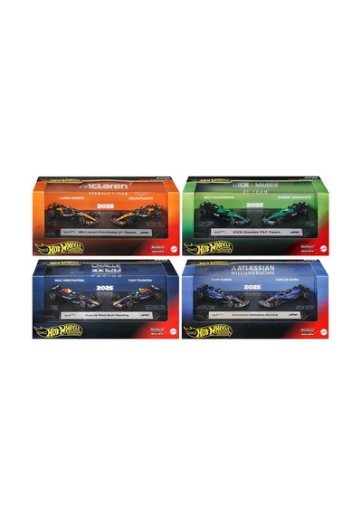 Hot Wheels Premium Formula 1 2026 Mix 2b 4 Takım 8 Araç Mclaren Red Bull Williams Sauber Set Mavi