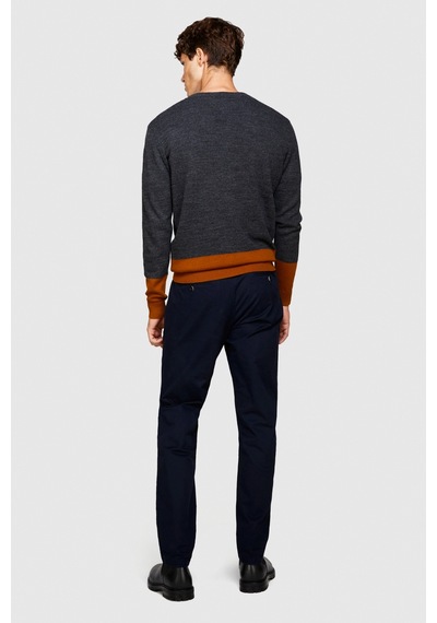 Sisley Esnek Slim Fit Chino Pantolon Erkek Lacivert Pantolon - 323a4jgcsf03e