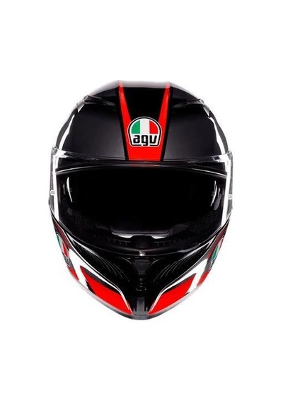 Agv K3 Mplk Striga Black Grey Red Kapalı Kask Renkli