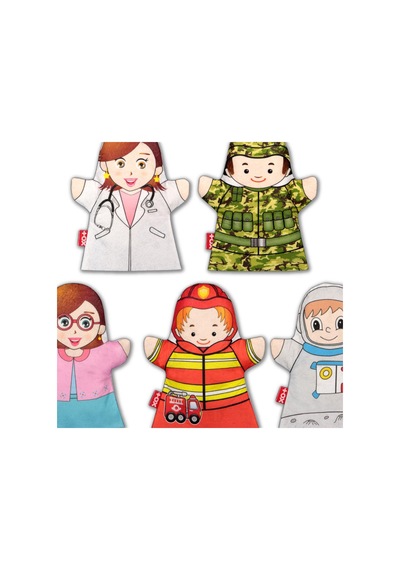5 Parça Tox Meslekler El Kukla Set , Eğitici Oyuncak