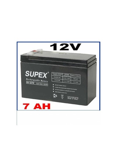 Supex Batarya Kuru Akü12V 7Ah