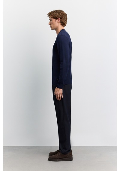 Avva Erkek Lacivert Bisiklet Yaka Rayon Karışımlı Regular Fit Kazak B005026
