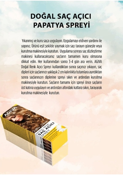 Agiva Doğal Renk Açıcı Saç Spreyi 150 Ml (547648389) Agiva Doğal Renk Açıcı Saç Spreyi 150 Ml (547648389)