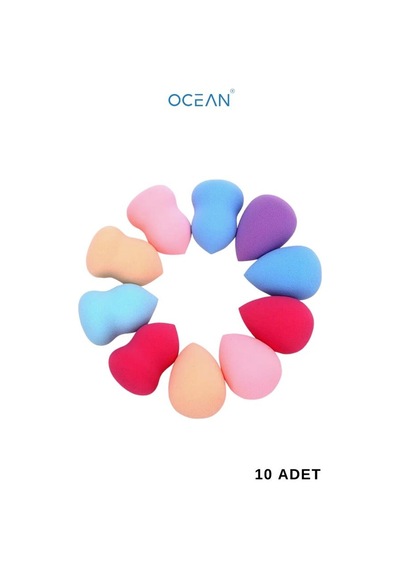 Ocean Silindir Pakette Makyaj Süngeri 10'lu Karışık Renk Asu-311