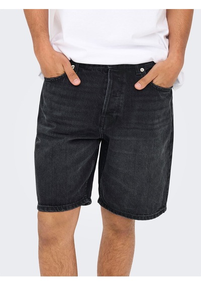 Only & Sons Onsedge Black 2047 Taı Dnm Shorts Noos Erkek Siyah Şort - 22032047