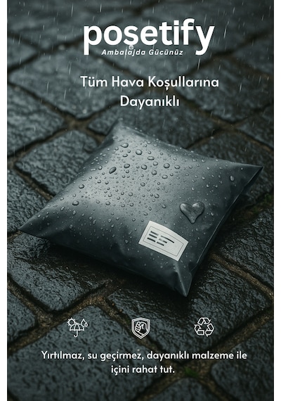 Gri Cepsiz Kargo Poşeti 17x23+4 Cm Yapışkan Bantlı Kargo Zarfı 1000 Li E-ticaret Poşeti