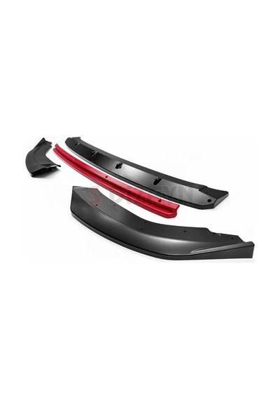 Volkswagen Golf 8 Abs Plastik Ön Tampon Alt Lip Kırmızı Ekli 4 P