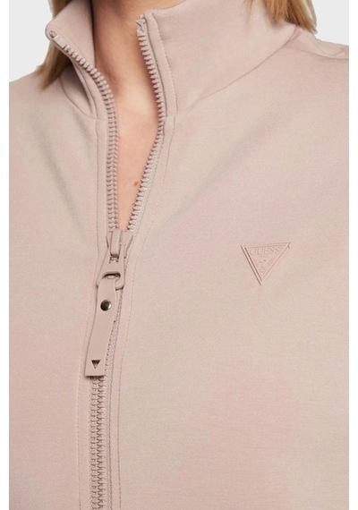Guess Önde Fermuarlı Kadın Sweatshirt Pudra