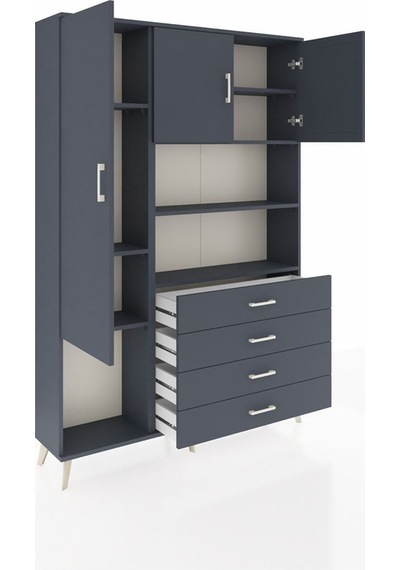Arges Dolap 7 Raflı 4 Çekmeceli 3 Kapaklı 132x30x195 Antrasit-antrasit/antrasit Antrasıt/antrasıt Arges Dolap 7 Raflı 4 Çekmeceli 3 Kapaklı 132x30x195 Antrasit-antrasit/antrasit Antrasıt/antrasıt
