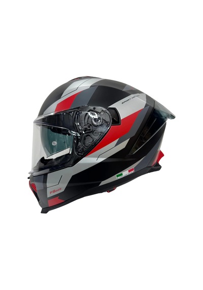 Sway Sw 865 Titan Black White Red Güneş Gözlüklü Kask Kırmızı - Mat Siyah