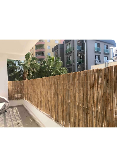90 Cm X 7 Metre Kamış Hasır Çit - Balkon Demiri Örtüsü Ve Rüzgar Kesici Tam Ölçü