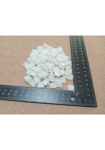 Krem Rengi Kare Vitray Cam Mozaik Taşı - Sanatsal Mozaik İçin Yaklaşık 10 X 10 Mm