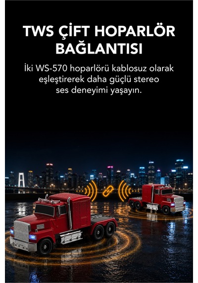 Tır Tasarımlı Bluetooth Hoparlör 15w Rgb Işıklı Fm Radyo Usb Tf Kart Çoklu Bağlantı Vintage
