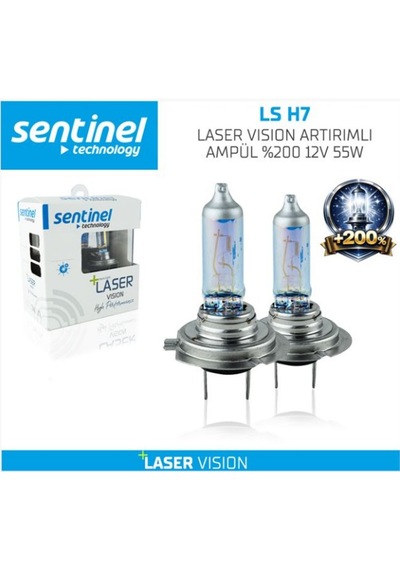 Sentinel Laser Vısıon Artırımlı Ampül H7 %200 12v 55w 1takım 2 Adet