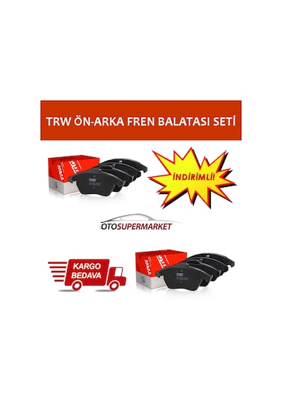 Ford Focus 2 Ön ve Arka Fren Balata 1.6 100 Hp 2005-2011 Trw