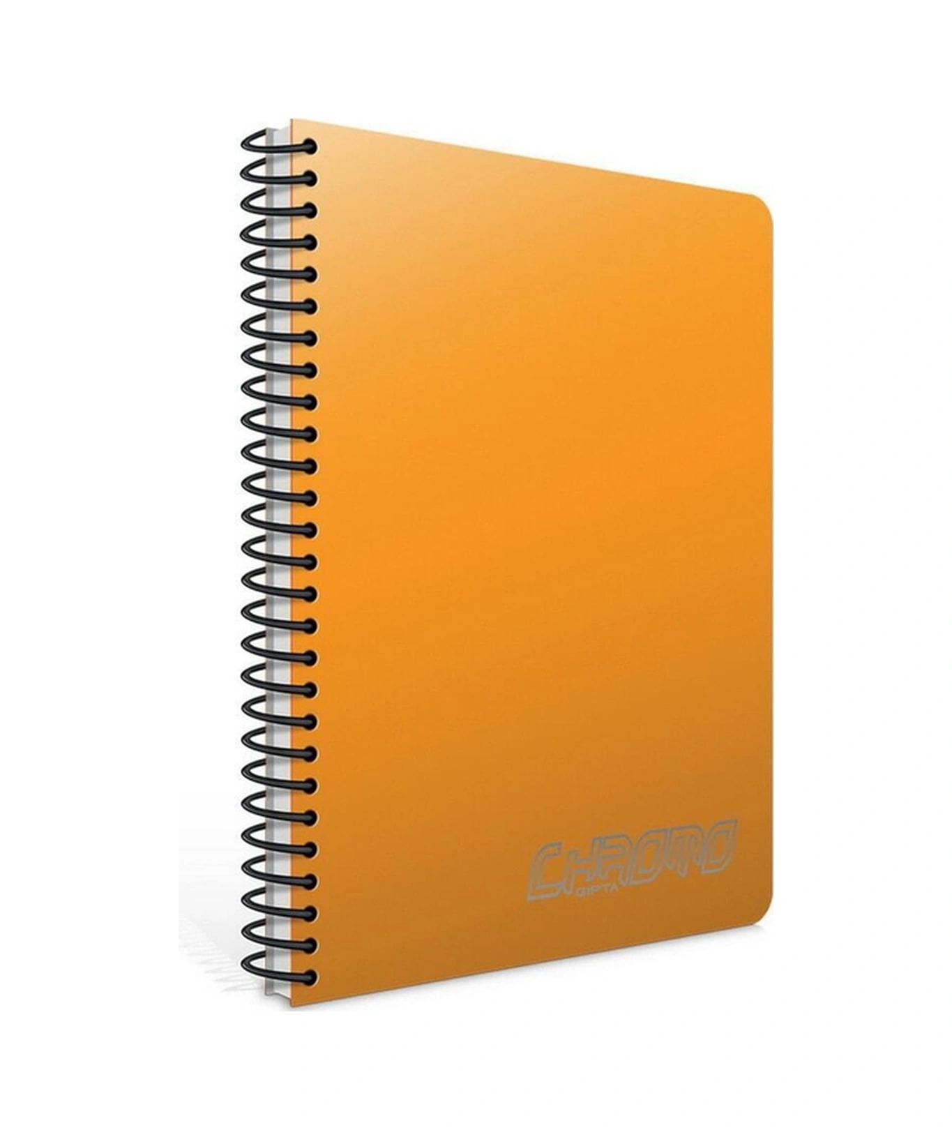 Chromo A5 80 Yaprak Plastik Kapak Spiralli Defter 1980 Çizgisiz Koyu Sarı
